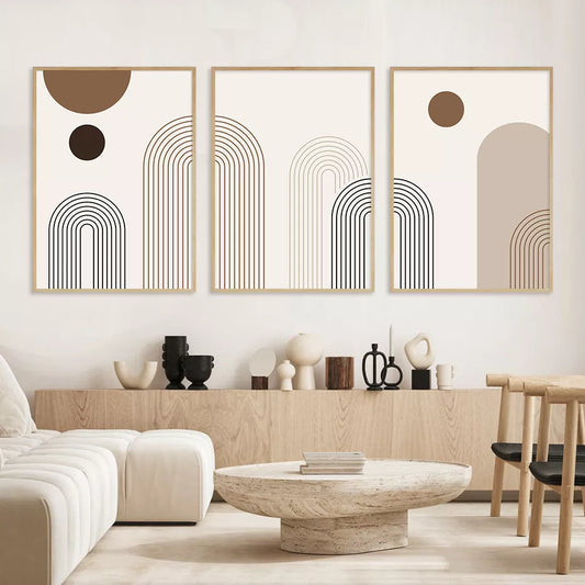 Scandinavian Canvas Paintings, Abstract Geometric Line Boho Posters