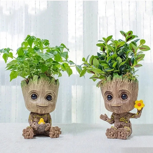 Green Marvel Avengers Baby Groot Tree Resin Planter Pot and Pen /Pencil Stand